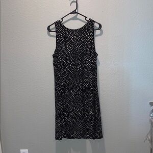 Anne Klein Black and White Dotted Midi Dress